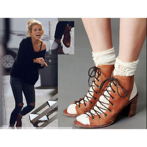 RARE $178 Jeffrey Campbell Free People Minimal Lace Up Heel Sandal 6
